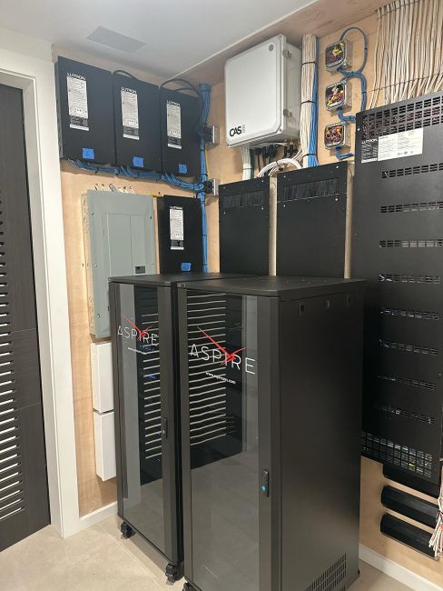 Media server enclosures and automated control components inside a mechanical room